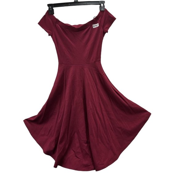 Windsor Womens Dress High Low Stretch Off Shoulder Color Red Burgundy Size S - Picture 2 of 16